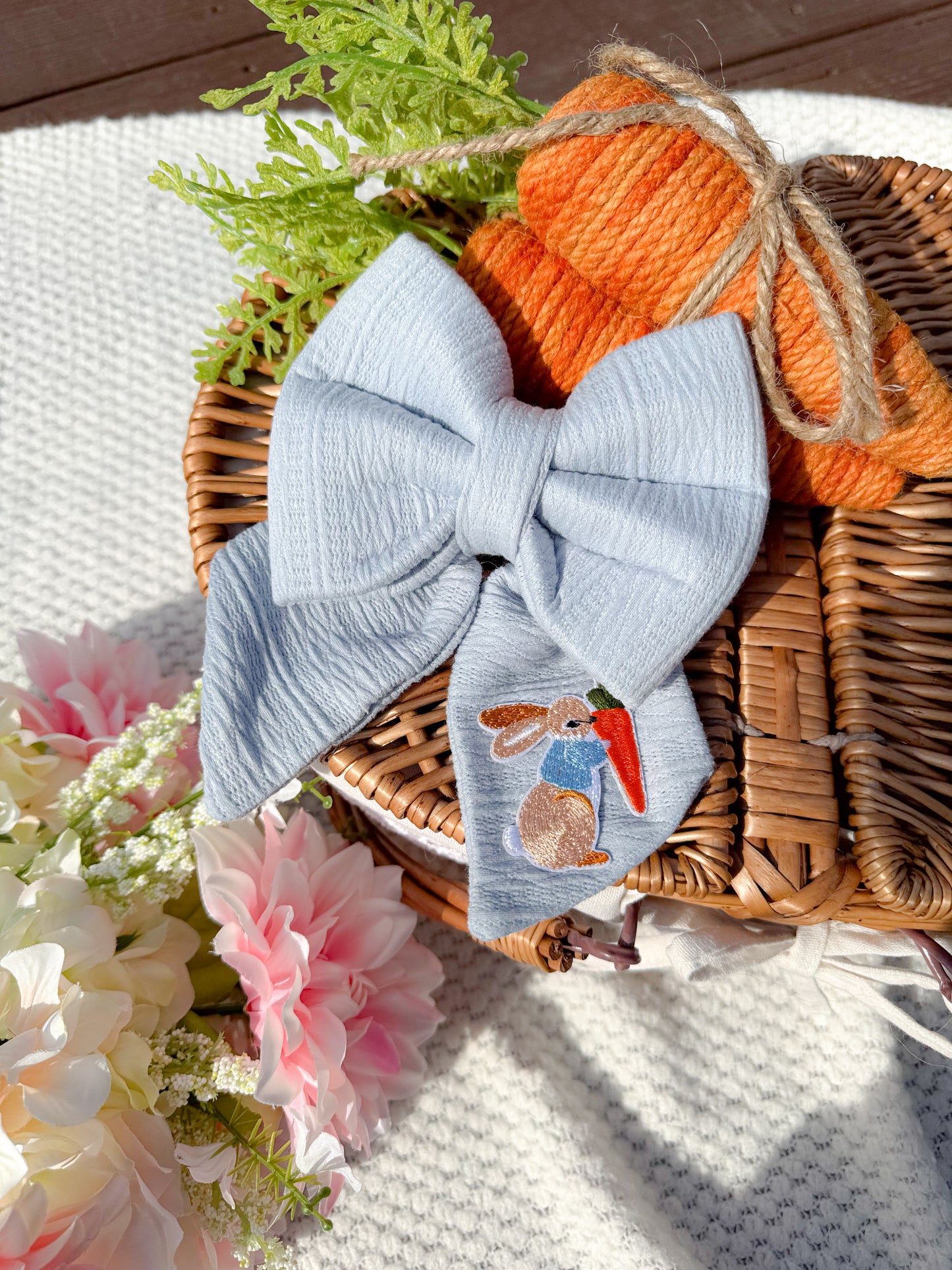 Blue Knit Sailor Bow