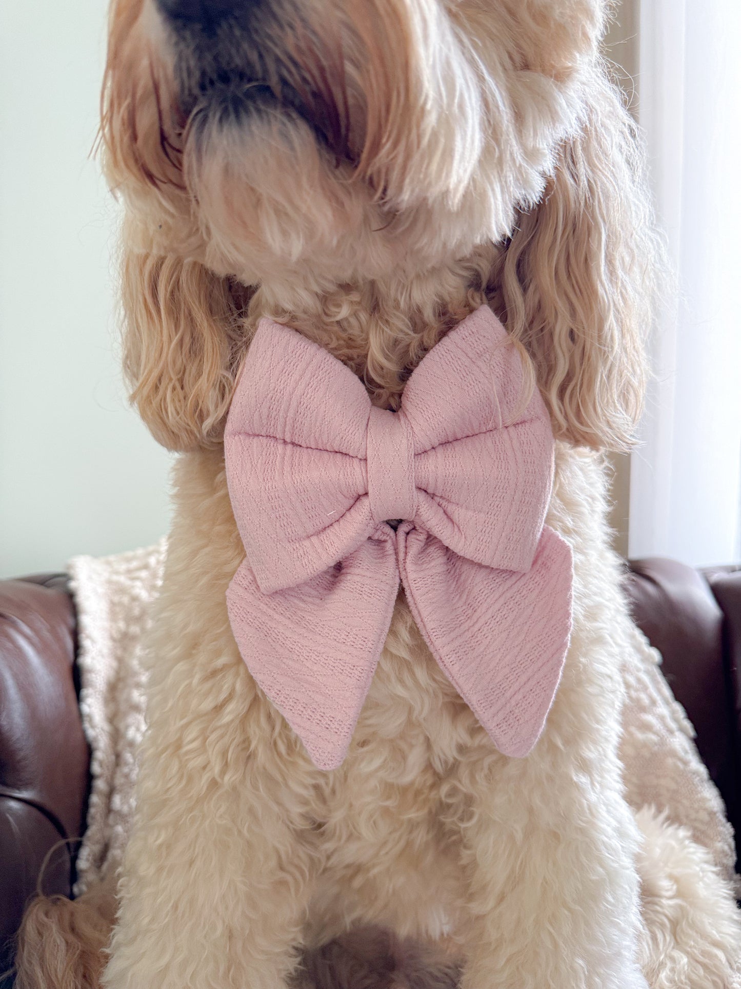 Pink Knit Sailor Bow