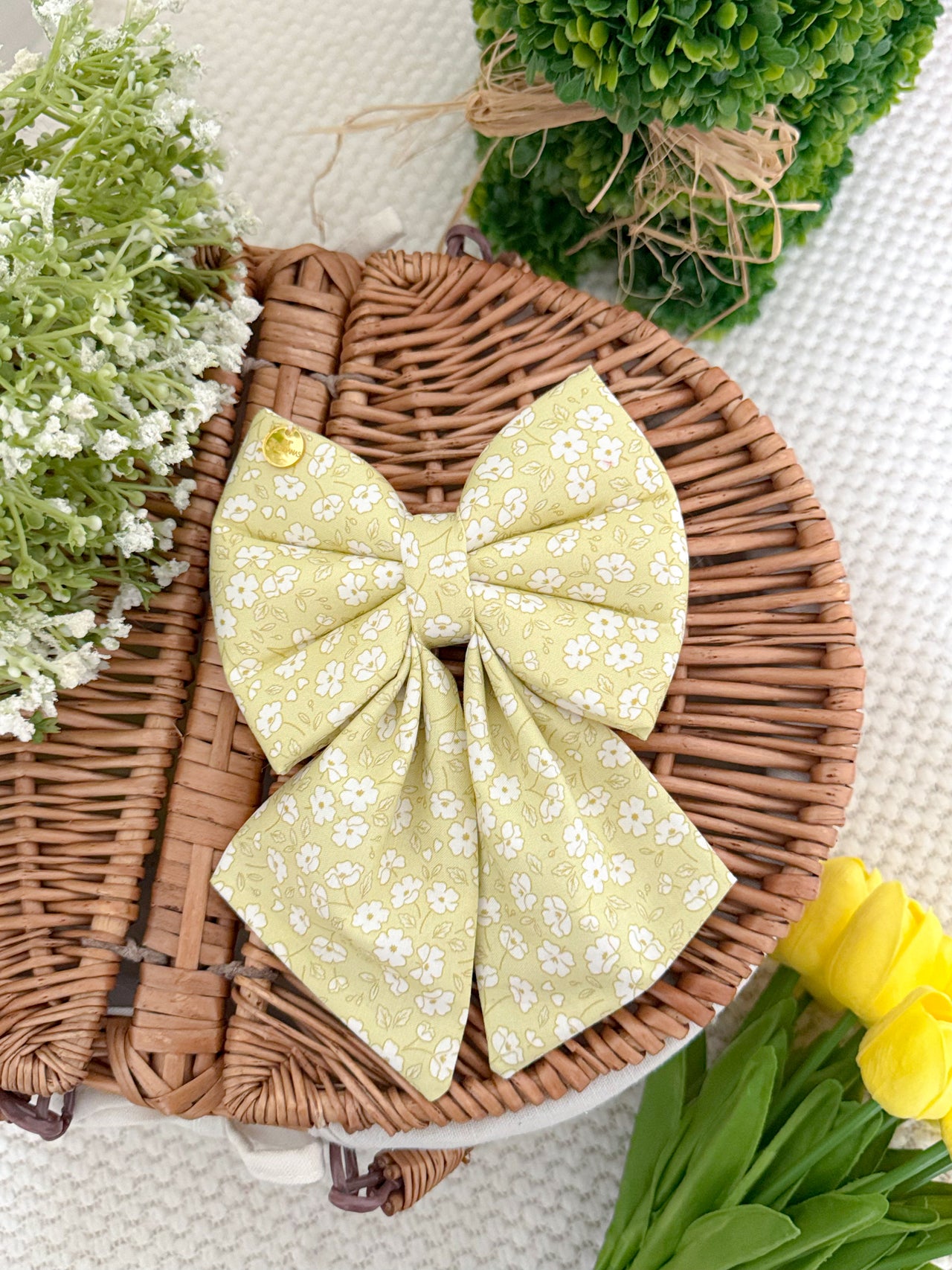 Yellow Flowers Sailor Bow