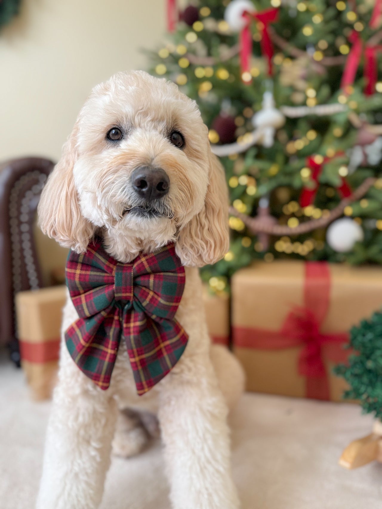 Christmas Plaid Sailor Bow