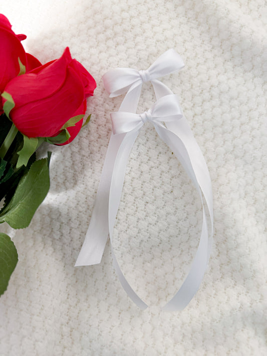 White Ribbon Bows (Set of 2)